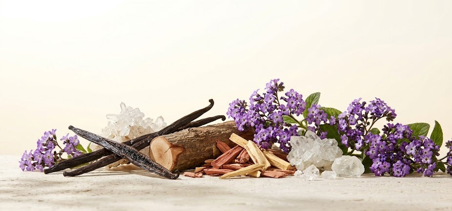 Vanilla, Sandalwood, Ambroxan, Heliotrope