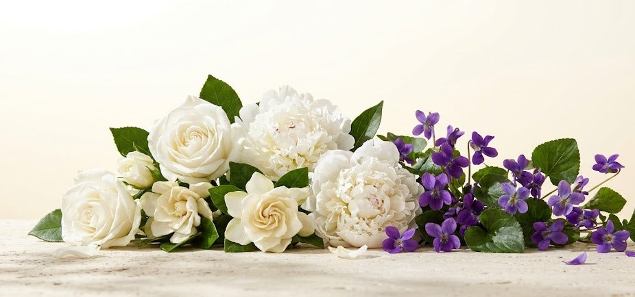 White Flowers Bouquet, Violet Bouquet
