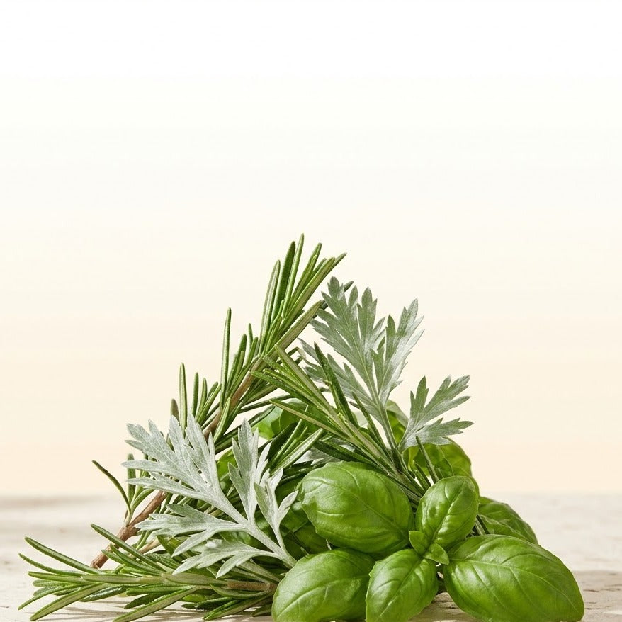 Rosemary, Mugwort, Basil
